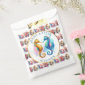 Roze, Blauw en Gouden Kust Zanddollar Strand Bedankzakje (Gezegeld)