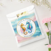 Roze, Blauw en Gouden Kustzanddollarstrand Bedankzakje (Gezegeld)