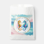 Roze, Blauw en Gouden Kustzanddollarstrand Bedankzakje (Voorkant)