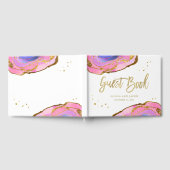 Roze blauw en goudgeode | Weddenschap Gastenboek (Volledig)