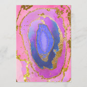 Roze blauw en goudgeode | Weddenschap Menu (Achterkant)