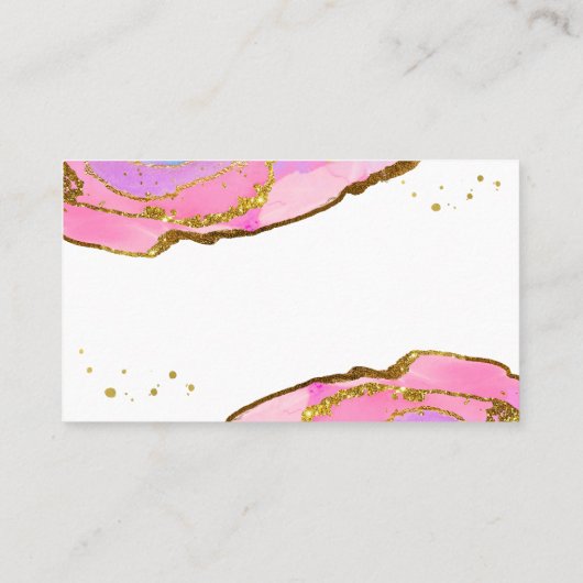 Roze blauw en goudgeode | Weddenschapskaart Plaatskaartje (Achterkant)