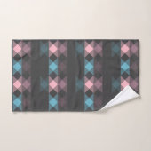 roze blauw en grijs geometrisch bad handdoek (Handdoek)