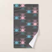 roze blauw en grijs geometrisch bad handdoek (Handdoek)