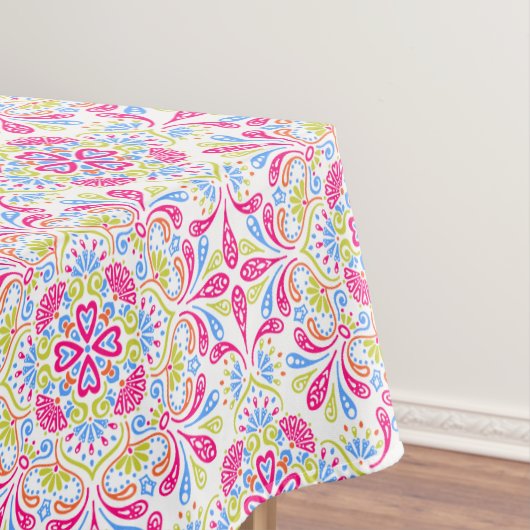 Roze blauw en groen kaleidoscooppatroon tafelkleed (Voorbeeld)