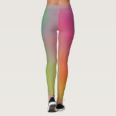Roze Blauw en Groen Marmeren Wolken Leggings (Achterkant)