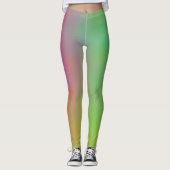 Roze Blauw en Groen Marmeren Wolken Leggings (Voorkant)