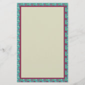 Roze Blauw en Groen Snowflake Patroon Briefpapier (Voorkant)