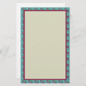 Roze Blauw en Groen Snowflake Patroon Briefpapier (Voorkant / Achterkant)