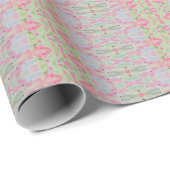 Roze Blauw en Groene All-Over-Print Cadeaupapier (Rol Hoek)