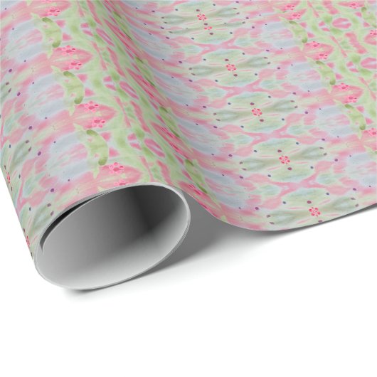 Roze Blauw en Groene All-Over-Print Cadeaupapier (Rol Hoek)