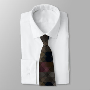 roze blauw en koffieboon geometrisch stropdas