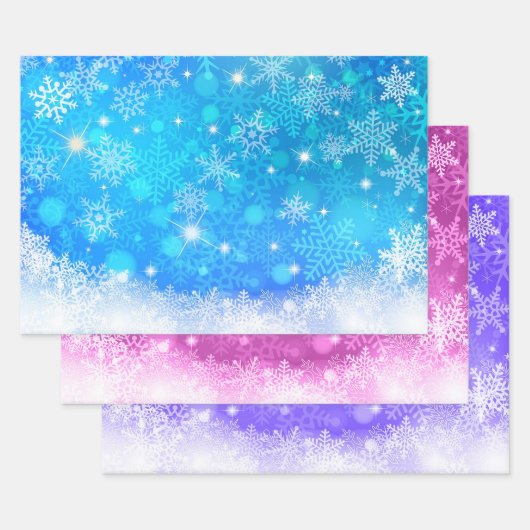 Roze blauw en lavender modern pastel inpakpapier vel (Set)
