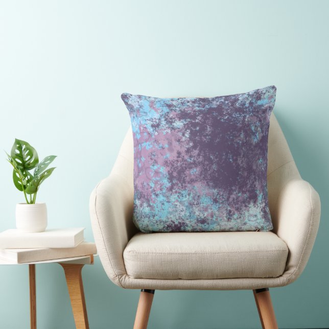 roze blauw en paars  kussen (Stoel)