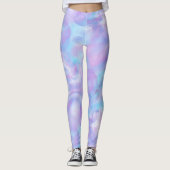 Roze, Blauw en Paarse Abstract Leggings (Voorkant)