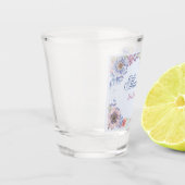 Roze Blauw en Paarse Bloemen Bruidsmeisje Shot Gla Glas (Links)