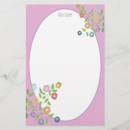 Roze blauw en Paarse Floral geaccentreerd Briefpapier