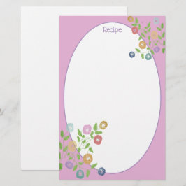 Roze blauw en Paarse Floral geaccentreerd Briefpapier