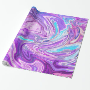 roze blauw en paarse kronkels inpakpapier