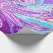 Roze blauw en paarse wervelingen inpakpapier (Hoek)