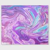 Roze blauw en paarse wervelingen inpakpapier (Vlak)