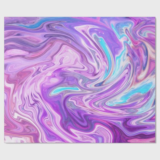 Roze blauw en paarse wervelingen inpakpapier (Vlak)