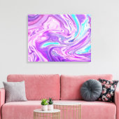 Roze blauw en paarse wervelingen verpakt canvas (Insitu (Woonkamer))