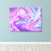 Roze blauw en paarse wervelingen verpakt canvas afdruk (Insitu (Houten vloer))