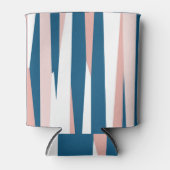 Roze blauw en wit Abstract Blikjeskoeler (Voorkant)