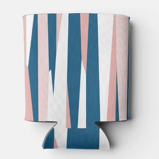 Roze blauw en wit Abstract Blikjeskoeler (Achterkant)