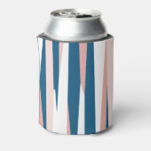 Roze blauw en wit Abstract Blikjeskoeler (Blikje Achterkant)