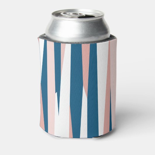 Roze blauw en wit Abstract Blikjeskoeler (Blikje Achterkant)