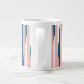 Roze blauw en wit Abstract Grote Koffiekop (Achterkant)