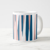 Roze blauw en wit Abstract Grote Koffiekop (Voorkant rechts)