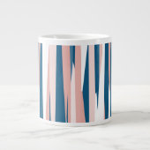 Roze blauw en wit Abstract Grote Koffiekop (Voorkant)