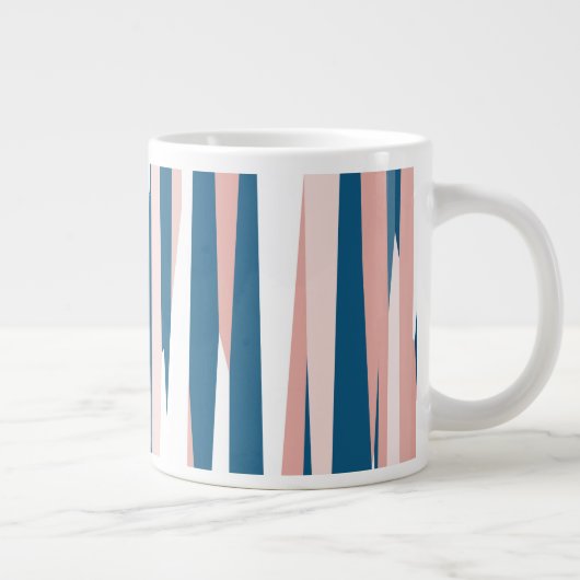 Roze blauw en wit Abstract Grote Koffiekop (Rechts)