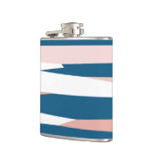 Roze blauw en wit Abstract Heupfles (Links)