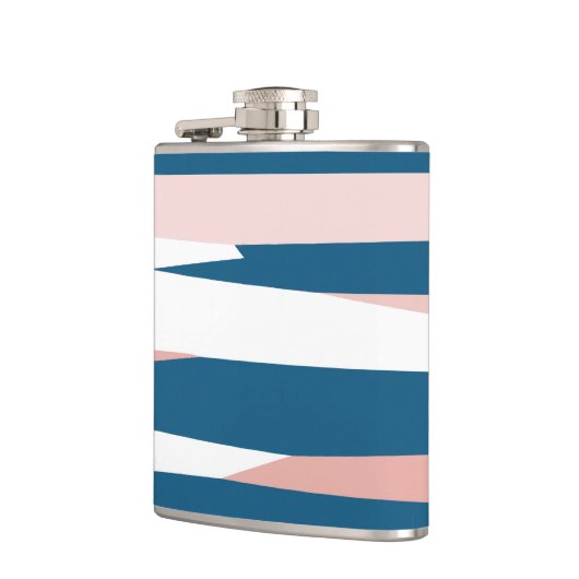 Roze blauw en wit Abstract Heupfles (Links)