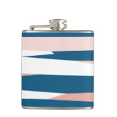 Roze blauw en wit Abstract Heupfles (Voorkant)