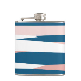 Roze blauw en wit Abstract Heupfles