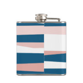 Roze blauw en wit Abstract Heupfles (Achterkant)