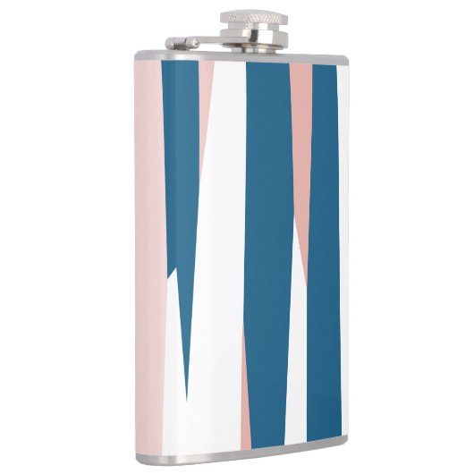 Roze blauw en wit Abstract Heupfles (Rechts)