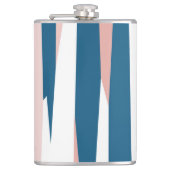 Roze blauw en wit Abstract Heupfles (Voorkant)