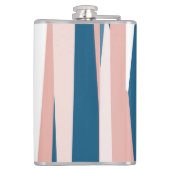 Roze blauw en wit Abstract Heupfles (Achterkant)