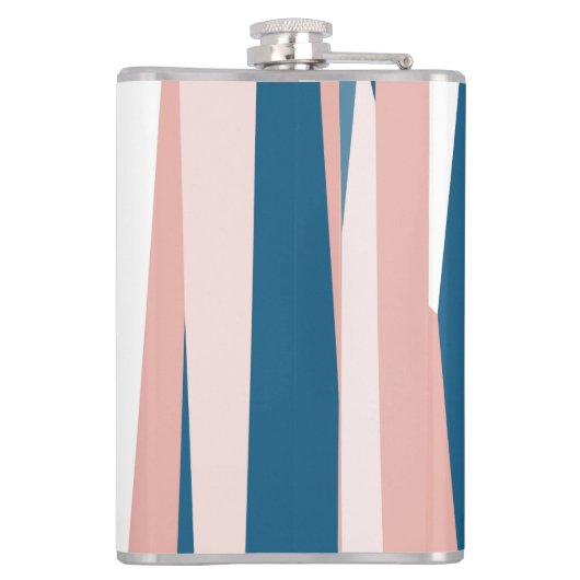 Roze blauw en wit Abstract Heupfles (Achterkant)