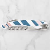 Roze blauw en wit Abstract Kurkentrekker (Achterkant)