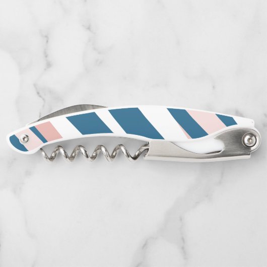 Roze blauw en wit Abstract Kurkentrekker (Achterkant)