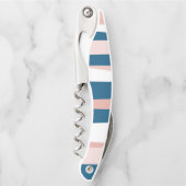 Roze blauw en wit Abstract Kurkentrekker (Voorkant)