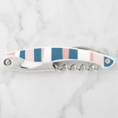 Roze blauw en wit Abstract Kurkentrekker (Voorkant)