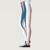 Roze blauw en wit Abstract Leggings (Links)